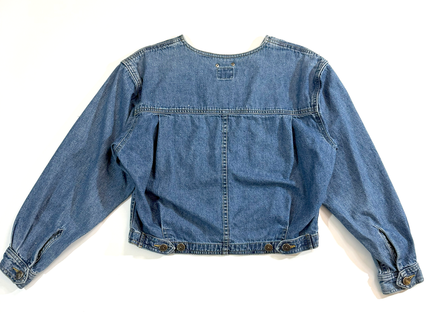 Vintage 1990s Lizwear Cropped Denim Jean Jacket - Small