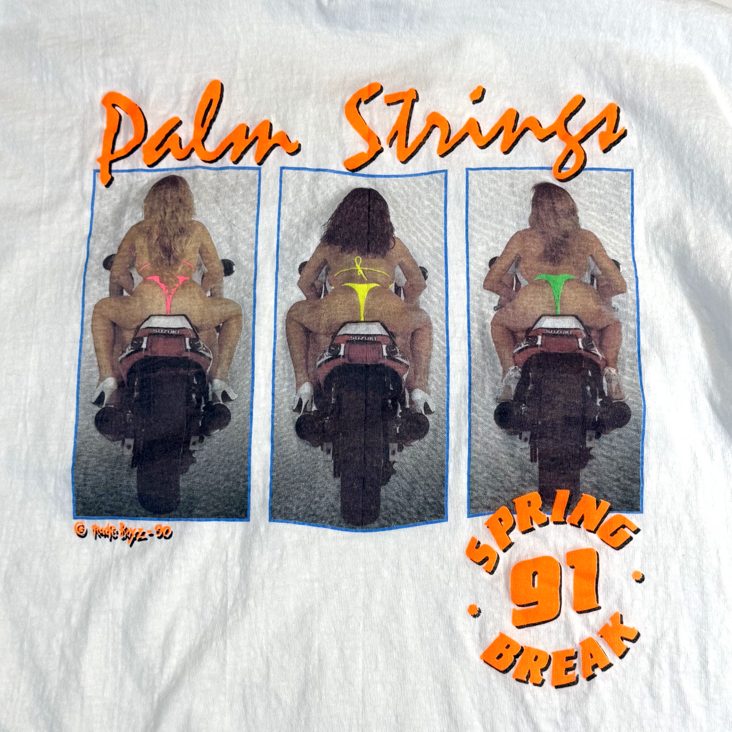 Vintage 1990s White Palm Strings Rude Boyz Novelty Tee - XL