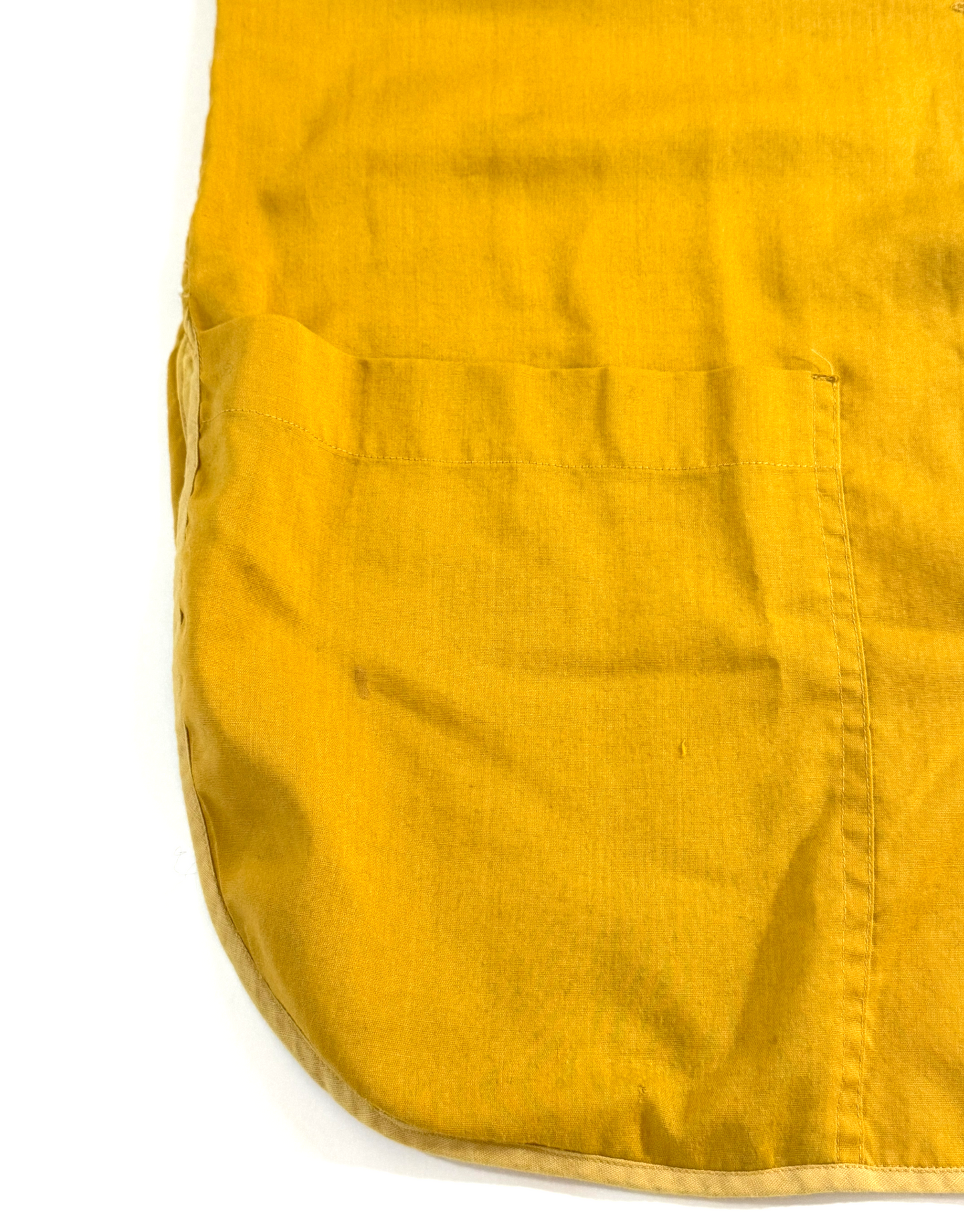 Vintage ~1970s Yellow Suds Yer Duds Laundromat Smock Vest - Small