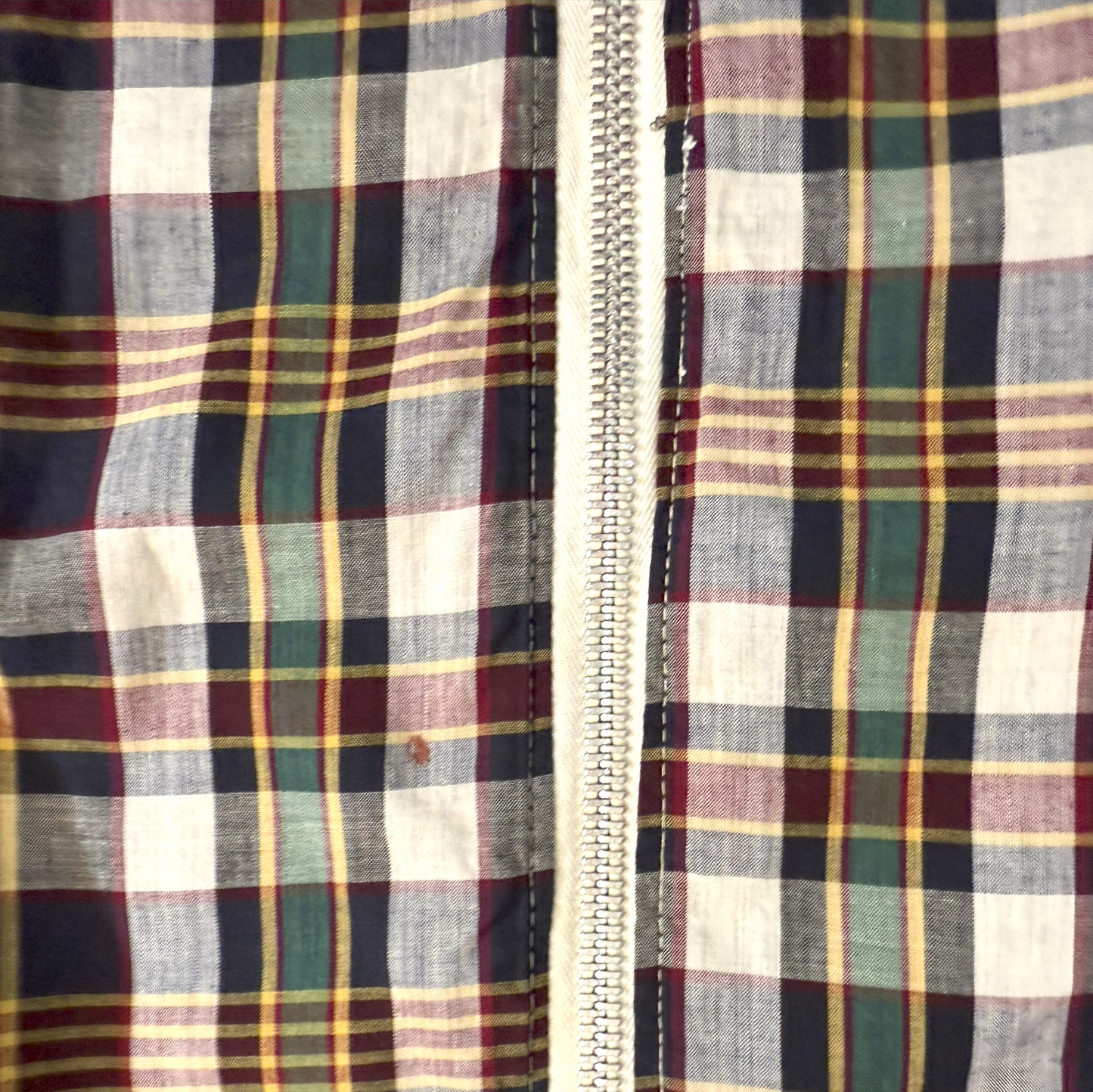 Vintage ~1970s Reversible Denim and Plaid Zip up Hooded Jacket - Large
