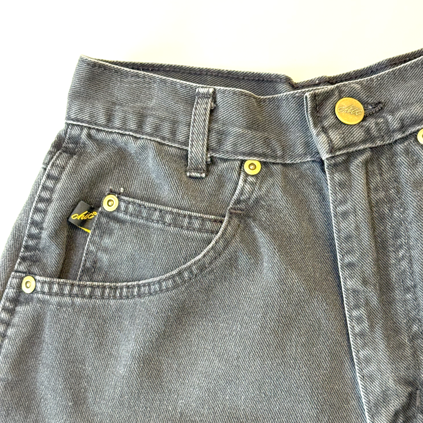 Vintage 1990's Black Denim High Waisted Shorts by Chic - XS