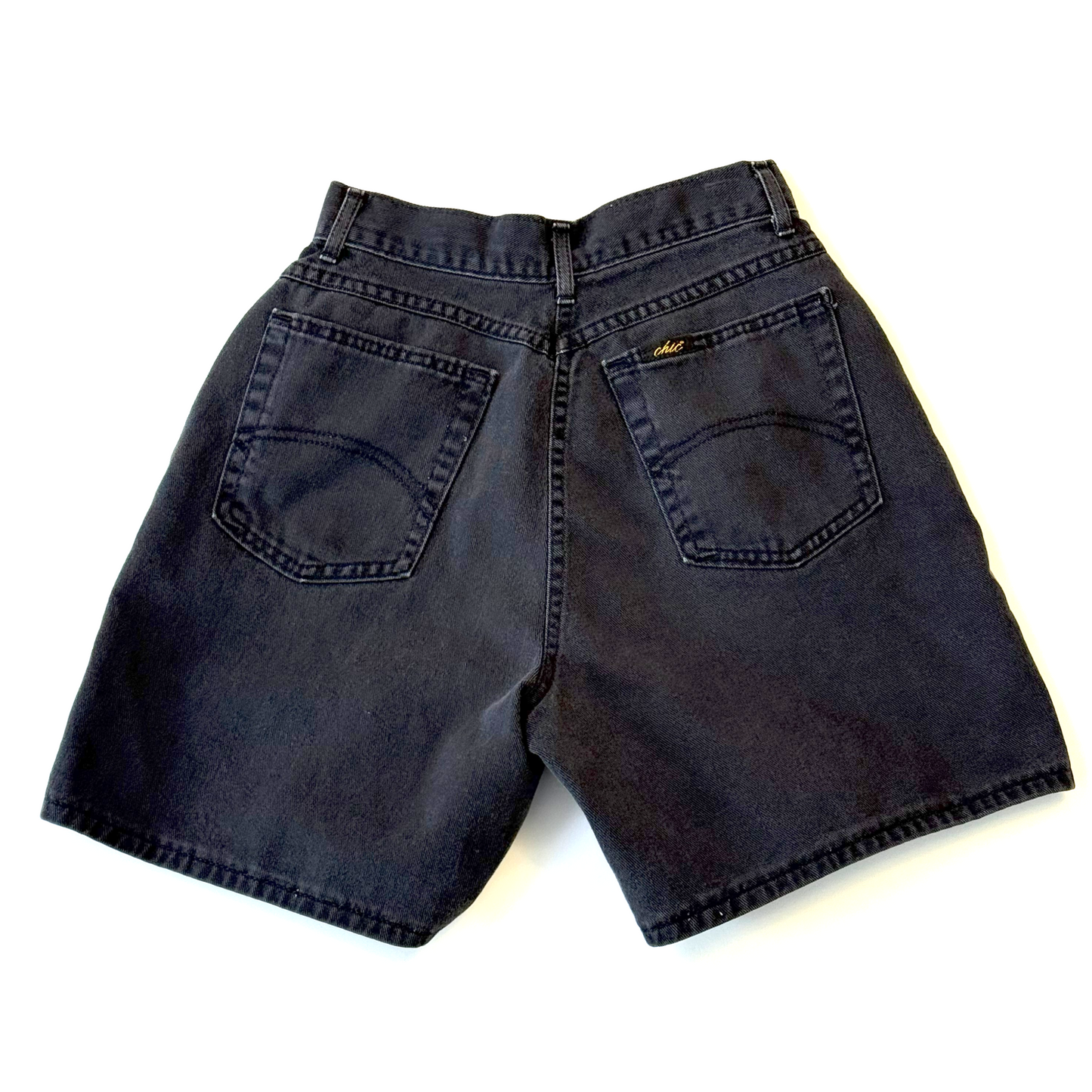 Vintage 1990's Black Denim High Waisted Shorts by Chic - XS