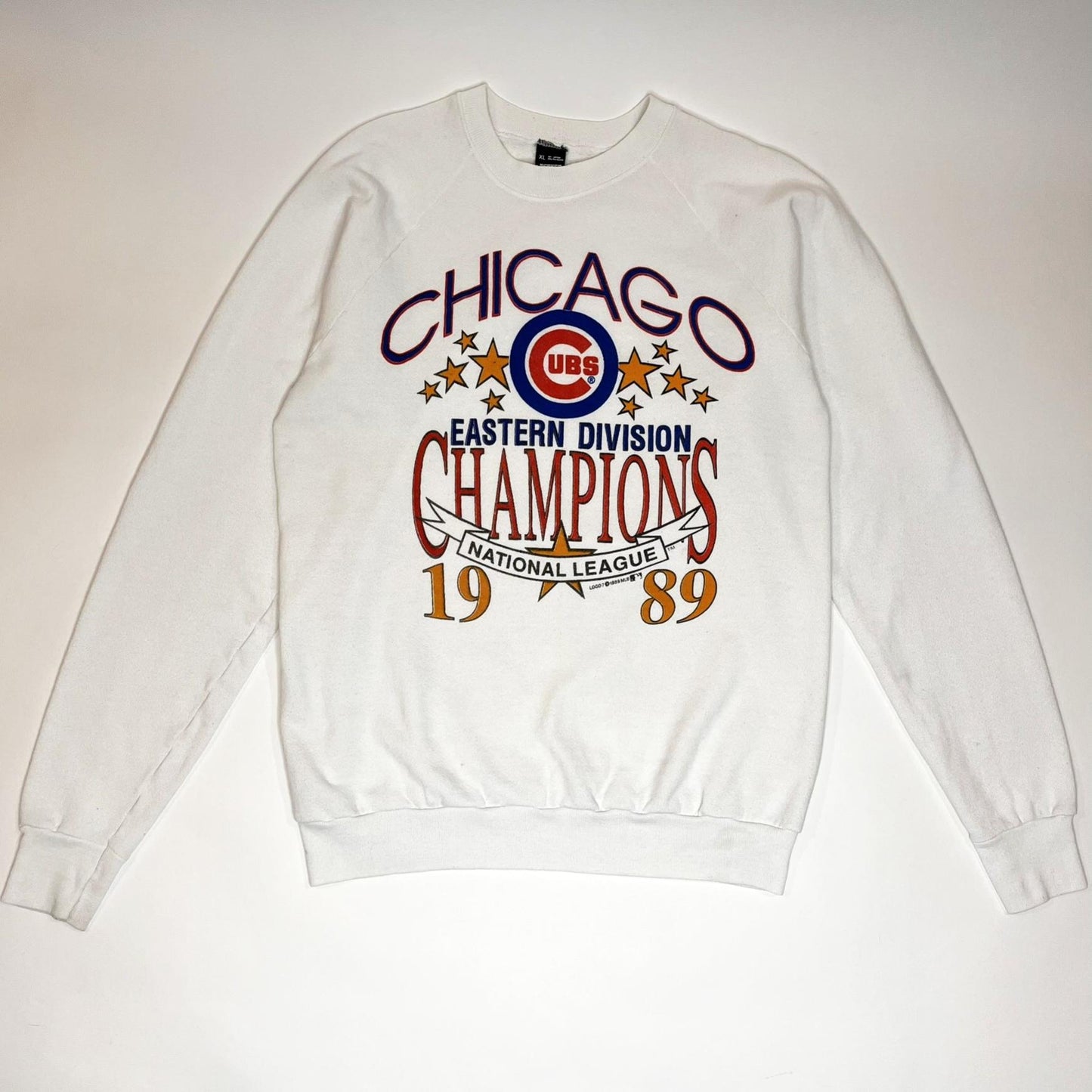 Vintage 1989 Chicago Cubs Eastern Division Champions White Crewneck Sweatshirt - Large