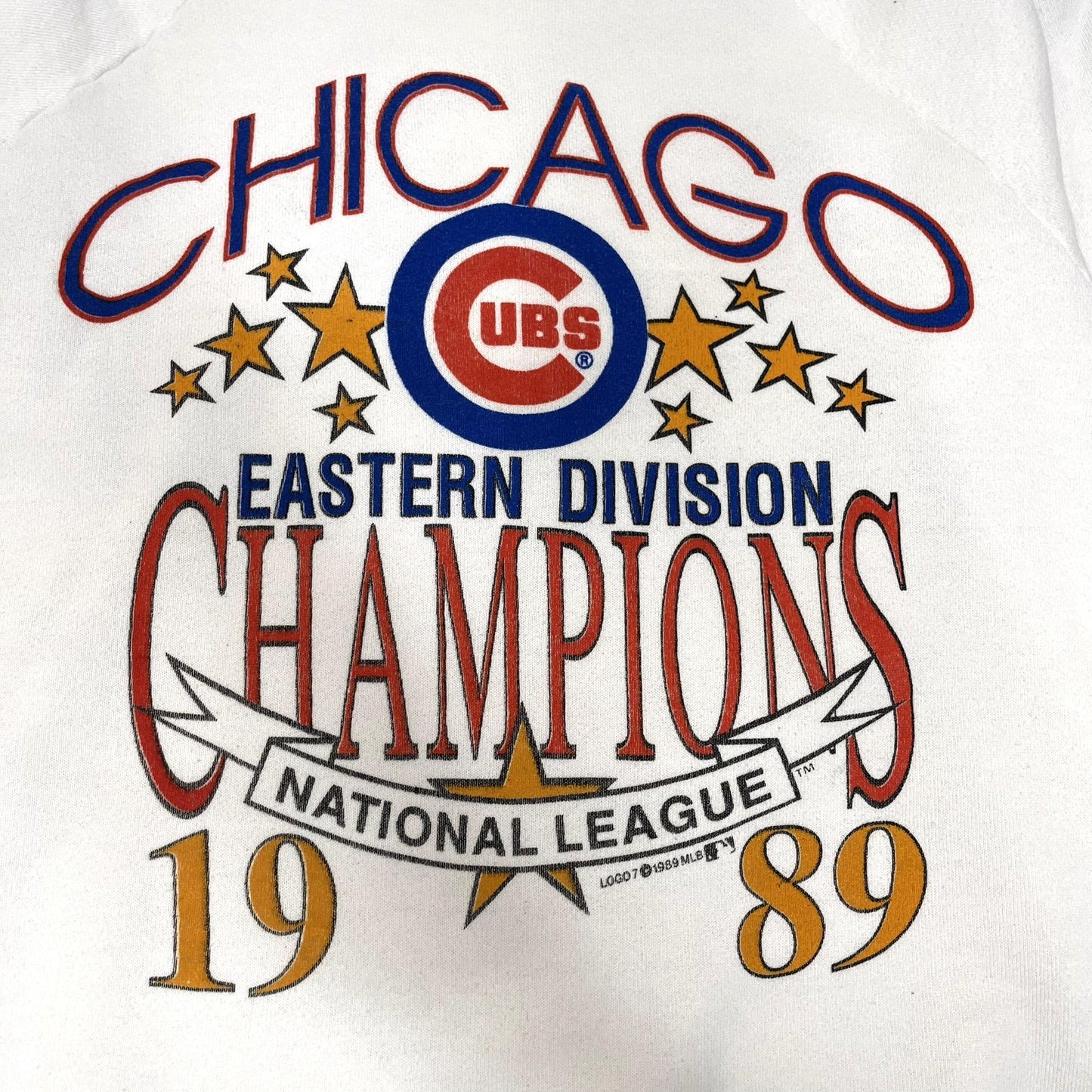 Vintage 1989 Chicago Cubs Eastern Division Champions White Crewneck Sweatshirt - Large