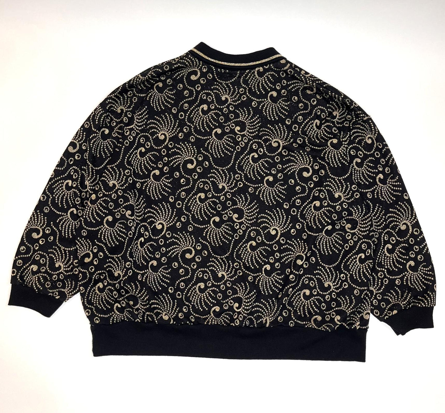 Vintage 1980s Black and Gold Collared Sweater by Young Stuff II - 3X