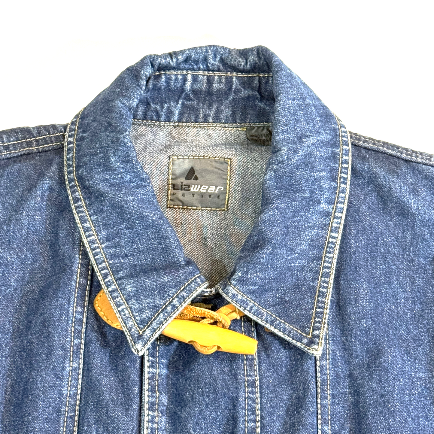 Vintage ~1990s Lizwear Toggle Button Oversized Denim Jacket - Small