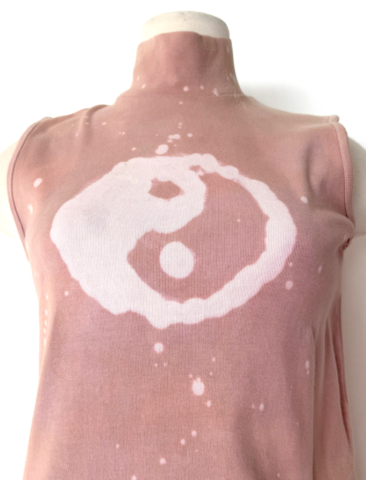 Vintage 1990s/Y2K Bleached Tan Yin Yang Sleeveless Dress by The Limited - XS