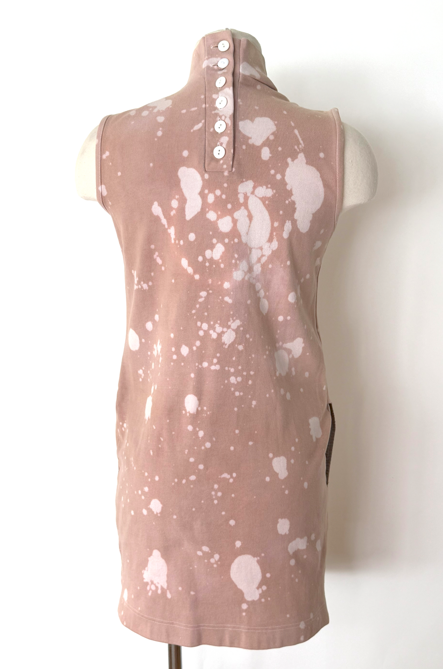 Vintage 1990s/Y2K Bleached Tan Yin Yang Sleeveless Dress by The Limited - XS