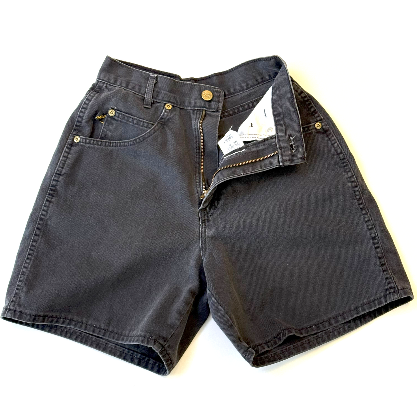 Vintage 1990's Black Denim High Waisted Shorts by Chic - XS