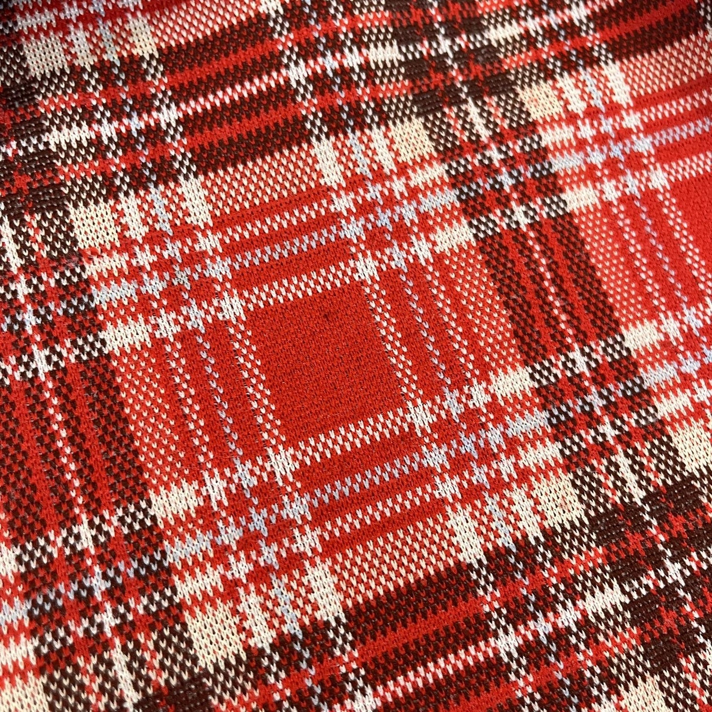 Vintage 1970s Sears Red Plaid Midi Skater Skirt - Medium/Large